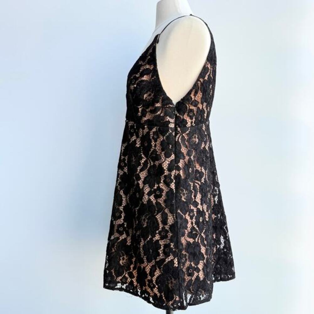 Free People Dangerous Love Lace Mini Dress Black L Boho Romantic Goth Whimsical - Picture 6 of 15